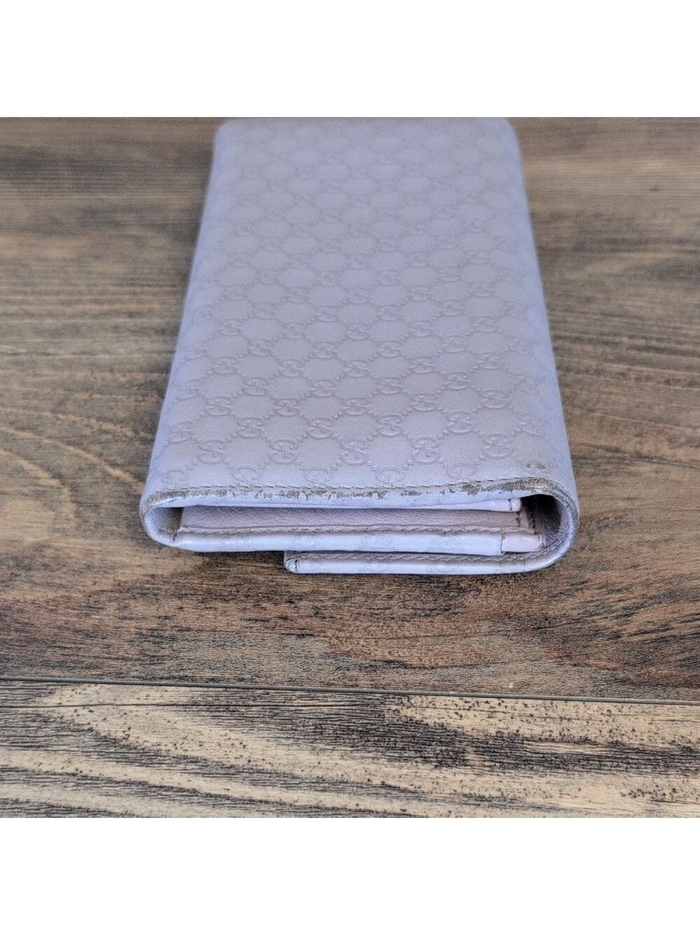 Gucci Micro Guccissima Lavender Italian Leather Vintage Continental Long Wallet - Picture 3 of 14